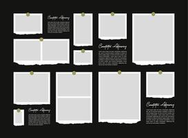Collage grid photo effect vector