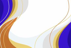 Blue white line gold curve background vector