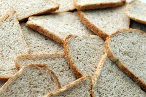 Fresh sliced bread in full frame macro photo
