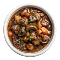 Beef bourguignon isolated on transparent background png