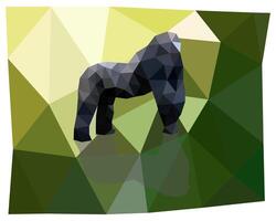 Triangulation of a gorilla. Polygonal silhouettes of animals. vector