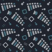 Seamless pattern with geometric shapes. Abstract drawing in the form of rectangles, squares, semicircles. vector