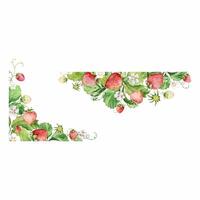 Watercolor straberry frames set vector