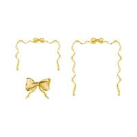 Yellow frames set of watercolor ribbon and bow vector