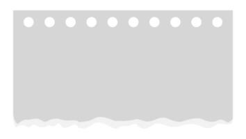 Paper grey piece of notebook. Design mockup of blank sheet. element for scrapbook with torn edges and round holes vector