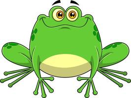 Smiling Green Frog Cartoon Character vector