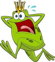 Scaring Frog Prince Cartoon Character Running vector