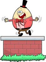 Humpty Dumpty Egg Cartoon Character Falling Off The Wall vector