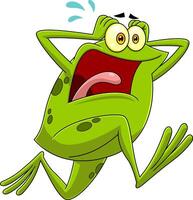Scaring Frog Cartoon Character Running vector
