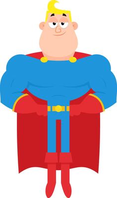 Super Hero Cartoon Character Flying