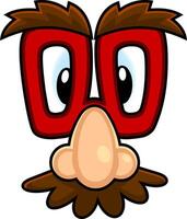 Funny Cartoon Mask With Glasses And A Mustache vector