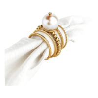 Ring in a napkin with pearl isolated on transparent background png