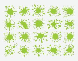 A collection of green goo splats for artwork compositions vector