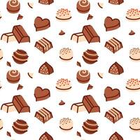 Seamless pattern with chocolate candies vector
