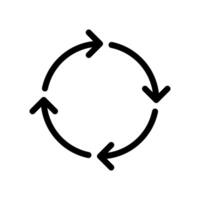 Four circular arrows, loading, refresh, sync concept icon in line style design isolated on white background. Editable stroke. vector