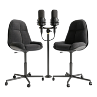 Podcast recording studio isolated on transparent background png