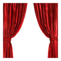 Red open curtains isolated on transparent background png