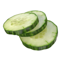 Slices of cucumber isolated on transparent background png