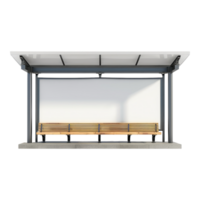 Bus stop with advertisement space isolated on transparent background png