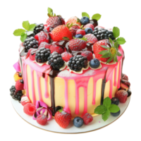 Well decorated cake isolated on transparent background png