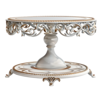 cake stand with intricate pattern design isolated on transparent background png
