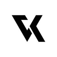 WebLetter Ck or Vk modern new unique shape logo idea vector