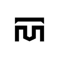 Letter Tm or Mt negative space modern rectangle logo vector