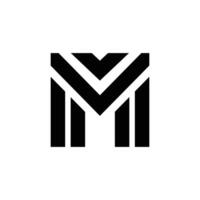 Letter VM or Mv modern unique shape imaginative logo vector