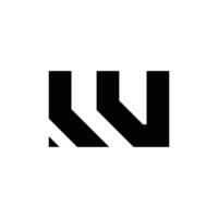 Letter Wu initial creative modern shapes alphabet logo vector