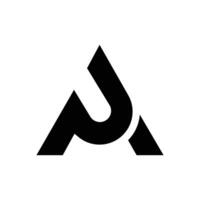 Letter Ap or Pa modern triangle typography monogram logo vector