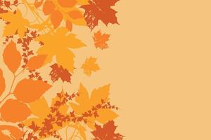 Trendy modern abstract autumn poster or cover with bright beautiful leaves. Autumn background, web banner or flyer design. Template for advertising, printing, social networks. vector