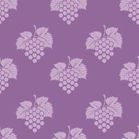 Grape and Leaves Seamless Pattern Background. Illustration vector