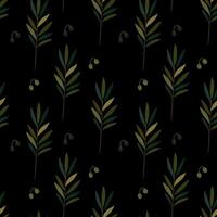 Olive Branch Seamless Pattern Background. Illustration vector