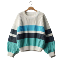 Generated Ai Colorful sweater over hanger isolated on transparent background png