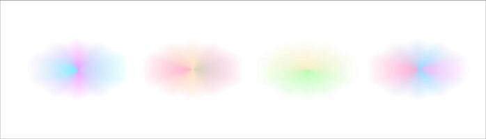 Set of Gradient blurred oval wavy y2k shapes . Abstract watercolor floral shape with aura for design. Illustration. vector