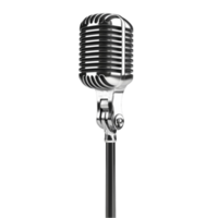 Vintage Microphone on Transparent Background AI-Generative png