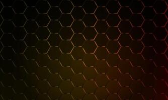 Abstract relief hexagon, honeycomb golden dark background. vector