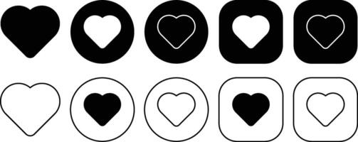 Black Love Solid and Outline Icon vector