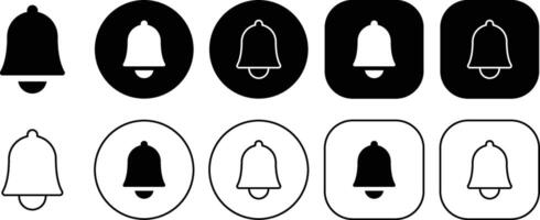 Black Notification Bell Solid and Outline Icon vector