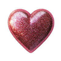 Heart Shaped Object with Red Glitter AI-Generative png