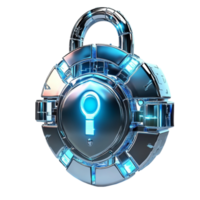 Futuristic Lock with Glowing Keyhole AI-Generative png