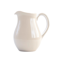 White Ceramic Pitcher on Transparent Background AI-Generative png