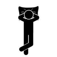 illustration of a stick figure daydreaming and lying down vector