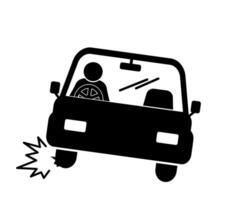 illustration of a burst car tire icon vector