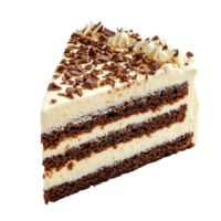 AI-Generativea slice of cake with chocolate and cream png