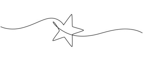 hand draw doodle stars illustration in continuous line arts style , Premium vector