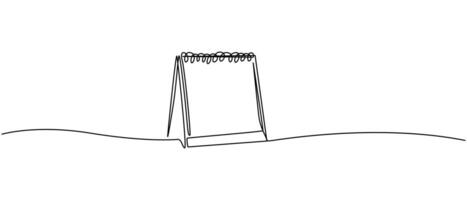 Calendar continuous one line drawing pro illustration vector