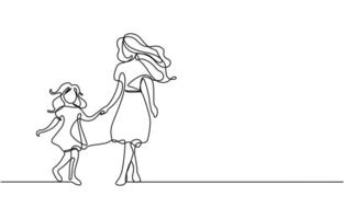 one line drawing of a family standing together, one line illustration of family vector