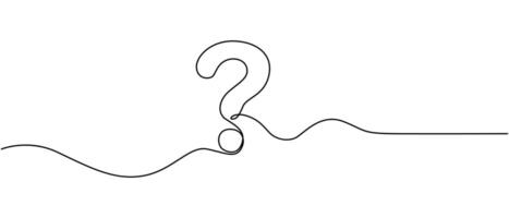 Question mark linear background, One continuous drawing of a question mark vector