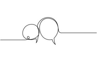 Speech Bubble Single Line Icon, Continuous one line drawing of speech bubble vector